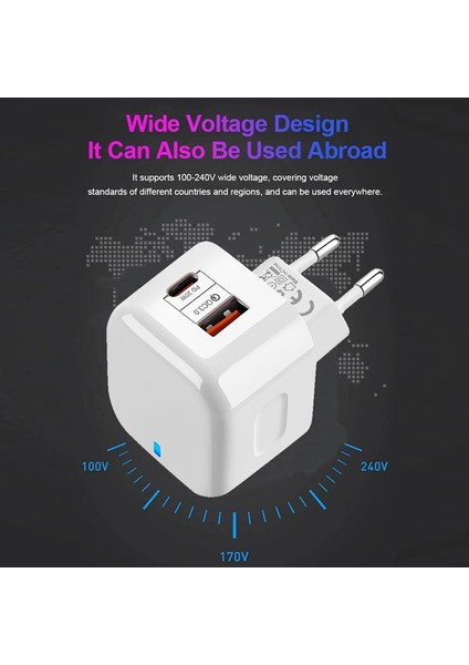 Suntaiho 2 Port Qc 3.0 Pd 20W Type C 5V 3A Akıllı Telefonlar Seyahat Duvarı Hızlı Şarj Cihazı Güç Adaptörü iPhone 12 11 Pro Max Samsung Galaxy (Yurt Dışından) indirimleri