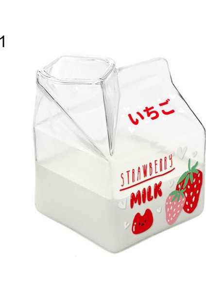 400 ml Benzersiz Tasarım Süt Bardağı Kare Şekli Meyve Baskı Süt Kutusu Su Bardağı Kahvaltı Için (Yurt Dışından)
