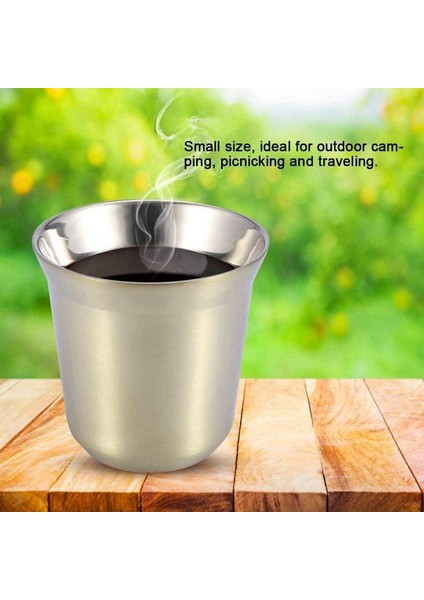 85 ml Yeniden Kullanılabilir Paslanmaz Çelik Çift Duvar Kahve Fincanı Kupa Ea Bardak Ev Mutfak Drinkware (Yurt Dışından) indirimleri