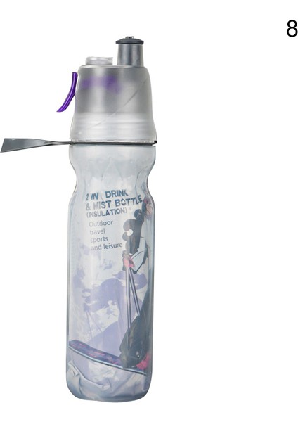 500 ml Taşınabilir Açık Spor Sprey Su Şişesi Çift Duvar Soğutma Içme Bardağı (Yurt Dışından)