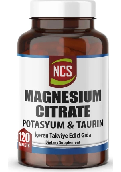 Magnezyum Sitrat 120 Tablet 4 Lü Form (Potasyum Taurin) & Vitamin B6 - Magnesium Citrate