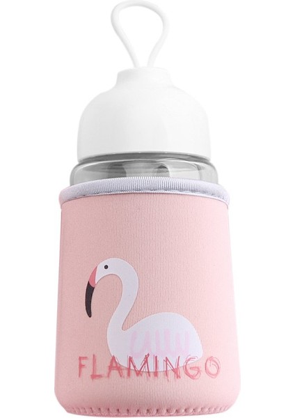 Moda 320 ml Flamingo Cam Su Şişesi Sevimli Bez Kapak Içme Bardağı Çevre Dostu Mektup Şişe Öğrencileri Su Şişesi (Yurt Dışından) fiyatları