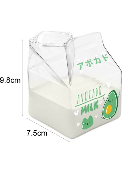 400 ml Benzersiz Tasarım Süt Bardağı Kare Şekli Meyve Baskı Süt Kutusu Su Bardağı Kahvaltı Için (Yurt Dışından)