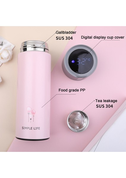 350 ml Büyük Kapasiteli Şarj Edilebilir Akıllı LED Ekran Paslanmaz Çelik Su Şişesi (Yurt Dışından) indirimleri