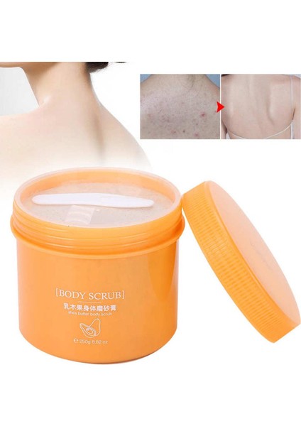 Qmhut 250G Shea Yağı Vücut Peeling Peeling Kremi Sivilce Saç Folikülleri Giderici (Yurt Dışından)