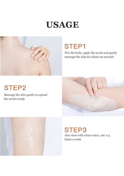 Qmhut 250G Shea Yağı Vücut Peeling Peeling Kremi Sivilce Saç Folikülleri Giderici (Yurt Dışından)