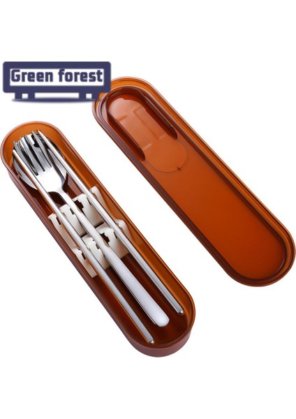 Yeşil Orman Paslanmaz Çelik Çatal Bıçak Takımı Ergonomik Tasarım Aile Partisi Açık Piknik Sofra Takımı (Yurt Dışından)