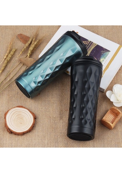 500 ml Çift Duvar Paslanmaz Çelik Araba Kahve Kupa Isı Koruma Fincan Kahve Çay Kupa Termo Su Şişesi Mavi (Yurt Dışından) fırsatları