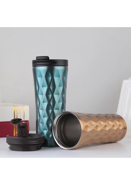 500 ml Çift Duvar Paslanmaz Çelik Araba Kahve Kupa Isı Koruma Fincan Kahve Çay Kupa Termo Su Şişesi Mavi (Yurt Dışından) indirimleri