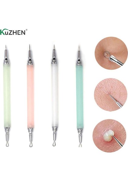 Adet Akne Temizleme Iğnesi Paslanmaz Çelik Sivilce Siyah Nokta Remover Aracı Kaşık Yüz Cilt Bakımı Aracı Iğneler Yüz Gözenek Temizleyici (Yurt Dışından)