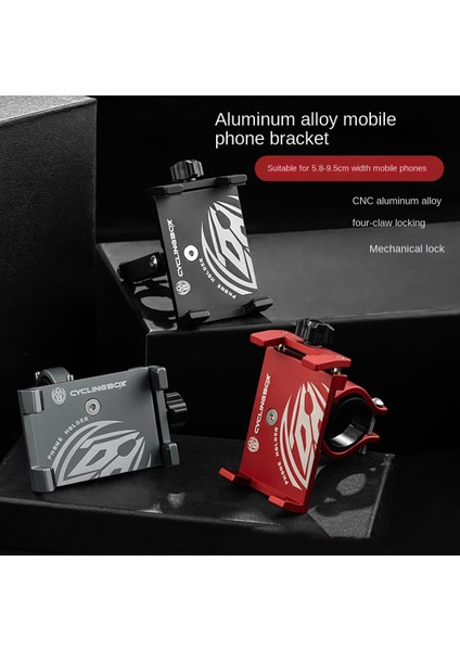 Bisiklet Kutusu Bisiklet Scooter Alüminyum Alaşımlı Cep Telefonu Tutucu Dağ Bisikleti Cep Telefonu Standı Bisiklet Aksesuarları B (Yurt Dışından)