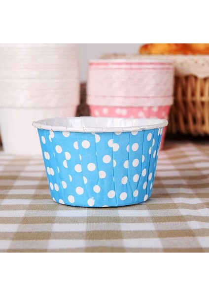 100 Kağıt Kek Fincan Kek Astar Paketi Muffin Kek Kapları Parti Düğün Noel Fincan (Mavi Noktalar) (Yurt Dışından) modelleri