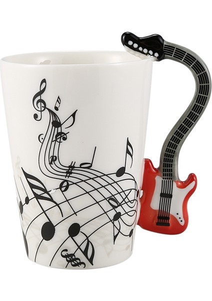 Yaratıcı Müzik Tarzı Gitar Seramik Kupa Kahve Çay Süt Çıta Bardak Saplı Kahve Kupa Yenilik Hediyeler Kırmızı Gitar Siyah Ücretsiz (Yurt Dışından) fiyatları
