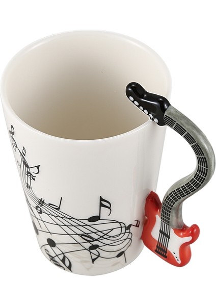 Yaratıcı Müzik Tarzı Gitar Seramik Kupa Kahve Çay Süt Çıta Bardak Saplı Kahve Kupa Yenilik Hediyeler Kırmızı Gitar Siyah Ücretsiz (Yurt Dışından) fırsatları