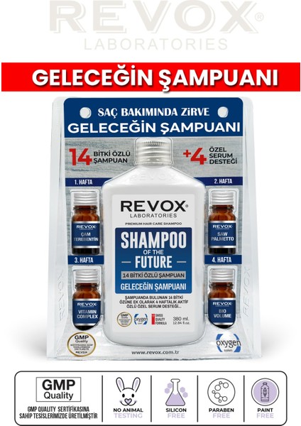 Bitkisel Şampuan ve Aktif Özlü 4 Adet Özel Destek Serumu Saç Bakım Seti Geleceğin Şampuanı