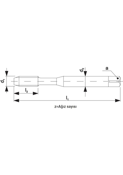 M8 Iat 371F DIN2174 Tin Hss Ovalama Kılavuzu