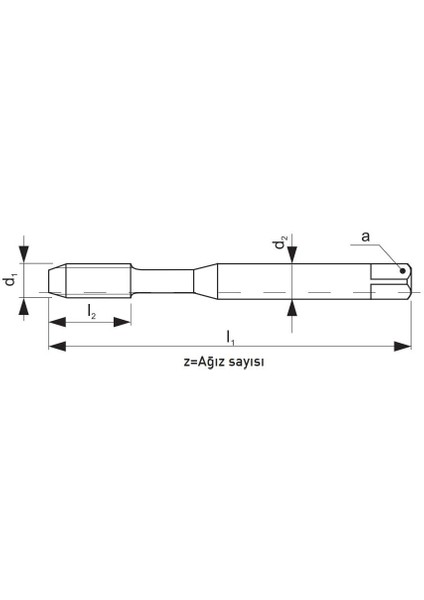 M3 Narex 1660 Dın N-371BPS Tin Hsse Düz Kanal Makina Kılavuzu