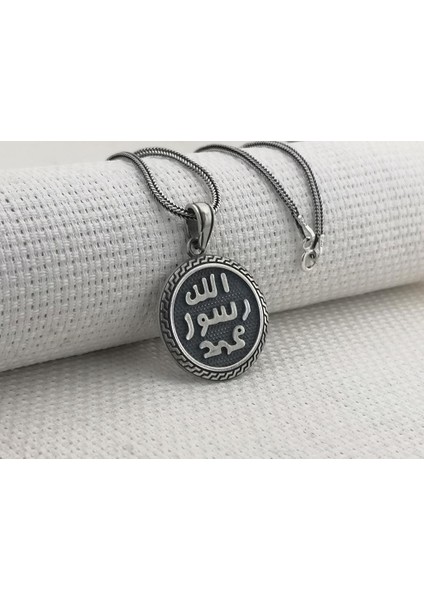 Allah Resulü Muhammed Yazılı 925 Ayar Gümüş Kolye modelleri