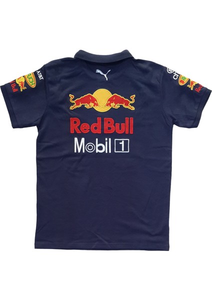 Erkek Polo Yakalı Redbull Baskılı Kısa Kollu Lacivert Tişört Etp-Hndr fiyatları
