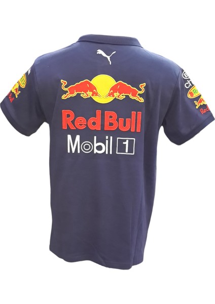 Erkek Polo Yakalı Redbull Baskılı Kısa Kollu Lacivert Tişört Etp-Hndr indirimleri
