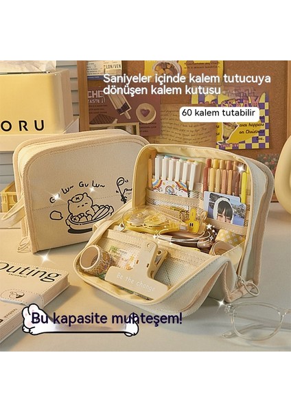 Açık Büyük Kapasiteli Kalem Kutusu, Büyük Kapasiteli Kanvas Kalem Kutusu, Kız Çocuklarına Yönelik Şık Görünümlü Çok Fonksiyonlu Kırtasiye Kutusu (Yurt Dışından) fiyatları