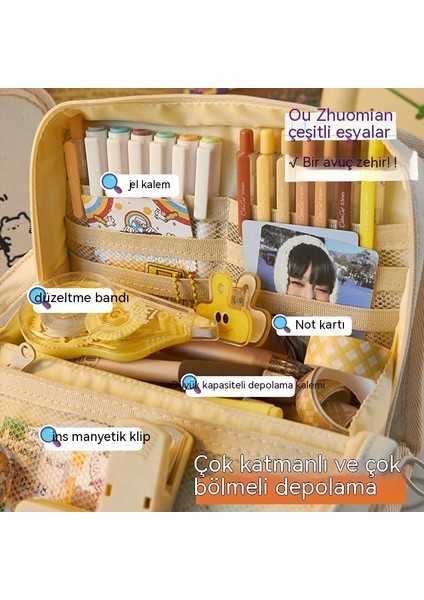 Açık Büyük Kapasiteli Kalem Kutusu, Büyük Kapasiteli Kanvas Kalem Kutusu, Kız Çocuklarına Yönelik Şık Görünümlü Çok Fonksiyonlu Kırtasiye Kutusu (Yurt Dışından) modelleri