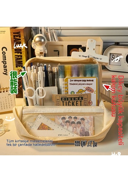 Açık Büyük Kapasiteli Kalem Kutusu, Büyük Kapasiteli Kanvas Kalem Kutusu, Kız Çocuklarına Yönelik Şık Görünümlü Çok Fonksiyonlu Kırtasiye Kutusu (Yurt Dışından) indirimleri