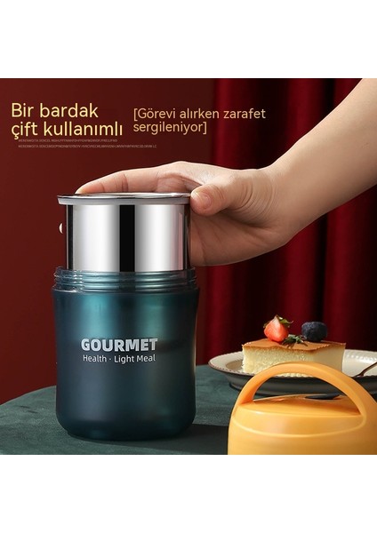 Paslanmaz Çelik Termos Bardak, Çift Katmanlı Sızdırmaz Portatif Bardak, Öğrenciler ve Ofis Çalışanları Için Kahvaltı Bardağı (Yurt Dışından) fırsatları