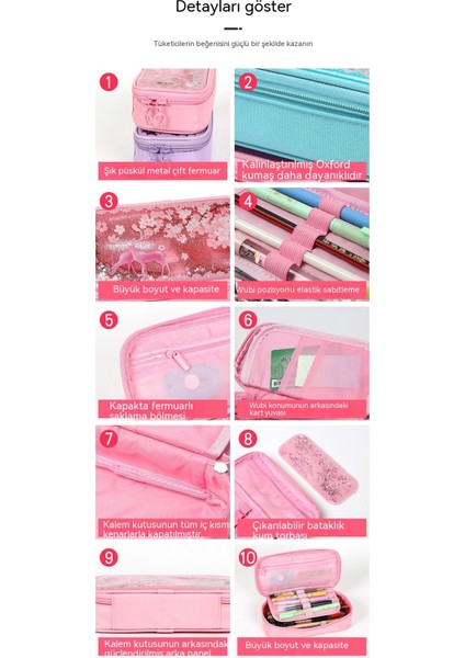 Kızlar Için Quicksand Kalem Kutusu, Karikatür Çocuk Kalem Kutusu, Öğrenci Sevimli Basit Yaratıcı Plastik Kalem Çantası (Yurt Dışından) modelleri