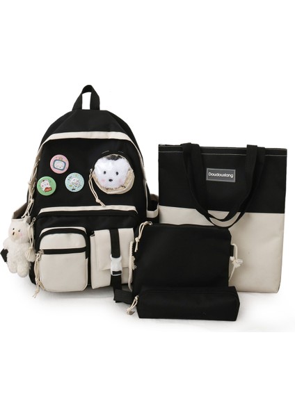 Ilkokul Okul Çantası Dört Parçalı Yeni Gelgit Serin Sırt Çantası Üç Ila Beş Altı Sınıf Büyük Kapasiteli Sırt Çantası (Yurt Dışından)