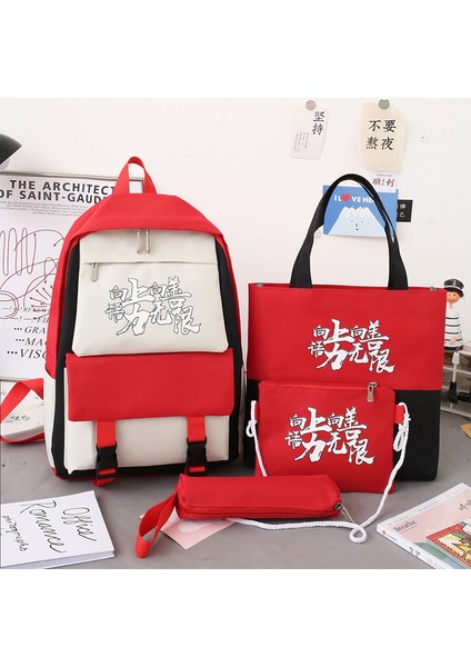 Ilkokul Okul Çantası Dört Parçalı Yeni Oxford Kumaş Büyük Kapasiteli Sırt Çantası Kadın (Yurt Dışından) fırsatları