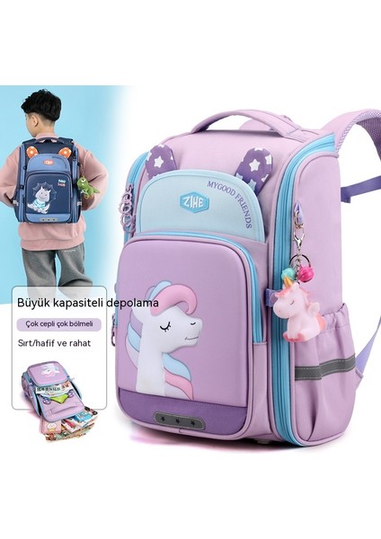 FastDeal Store Çocuk School BAGS3D Uzay Paketi Karikatür Ilkokul Öğrencisi Okul Çantası Omurga Kız Ilkokul (Yurt Dışından)