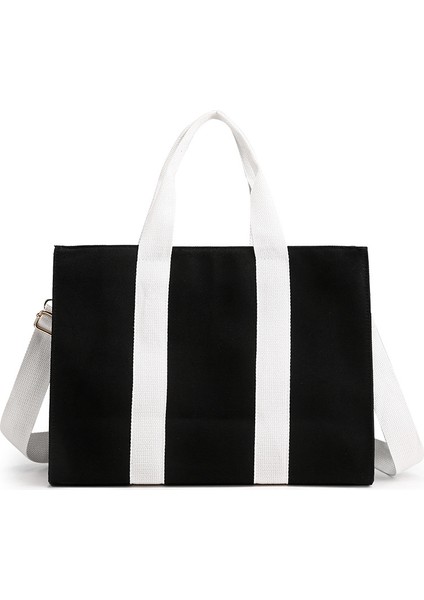 Minimalist Bayan Çanta, Evrak Çantası, Profesyonel Iş Kanvas Çanta, Büyük Kapasiteli Tek Omuzlu Messenger Çanta (Yurt Dışından)