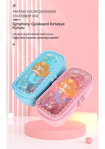 Kızlar Için Quicksand Kalem Kutusu, Karikatür Çocuk Kalem Kutusu, Öğrenci Sevimli Basit Yaratıcı Plastik Kalem Çantası (Yurt Dışından) indirimleri