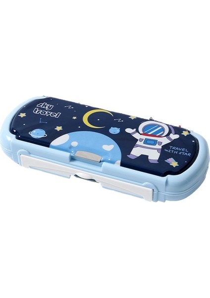 Yaratıcı Ilkokul Öğrencisi Çok Fonksiyonlu Kırtasiye Kutusu Beyaz Tahta ile Sevimli Yüksek Görünümlü Mavi Karikatür Çocuk Kalem Kutusu (Yurt Dışından)