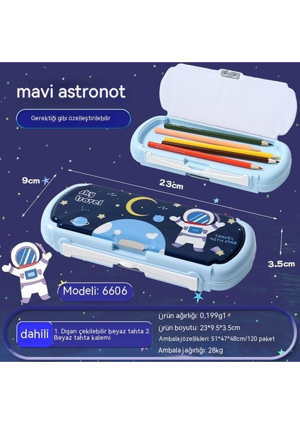 Yaratıcı Ilkokul Öğrencisi Çok Fonksiyonlu Kırtasiye Kutusu Beyaz Tahta ile Sevimli Yüksek Görünümlü Mavi Karikatür Çocuk Kalem Kutusu (Yurt Dışından) indirimleri
