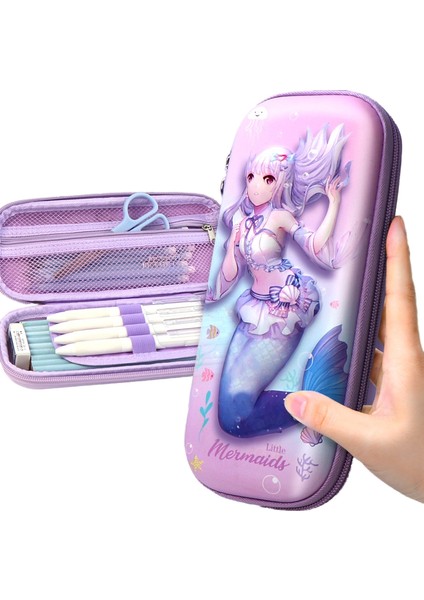 Ilkokul Öğrencileri Için Üç Boyutlu 3D Kalem Kutusu, Anaokulu Karikatür Kalem Kutusu, Kadın ve Erkekler Için Büyük Kapasiteli Çift Katmanlı Kalem Kutusu (Yurt Dışından)