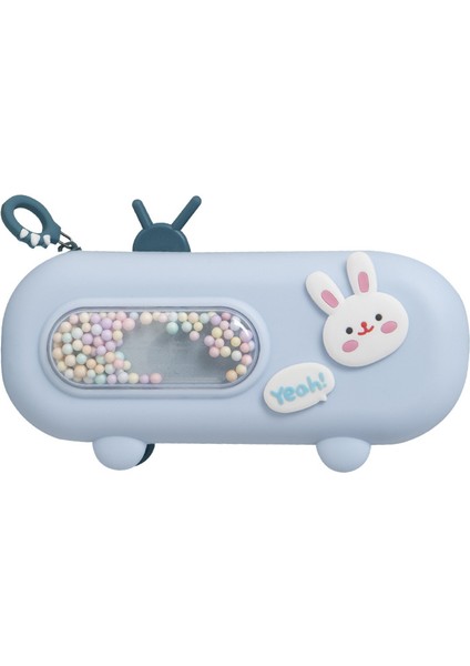 Tavşan Kabarcık Makinesi Kalem Çantası Karikatür Sevimli Radyo Şekli Yaratıcı Kırtasiye Kutusu Ilköğretim Okulu Öğrencisi Büyük Kapasiteli Kalem Kutusu (Yurt Dışından)