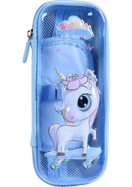 Yüksek Görünüm Değerine Sahip Karikatür Üç Boyutlu 3D Kalem Kutusu, Dekompresyon Kalem Kutusu, Kızlar ve Ilkokul Öğrencileri Için Üç Katmanlı Büyük Kapasiteli Kalem Kutusu (Yurt Dışından)