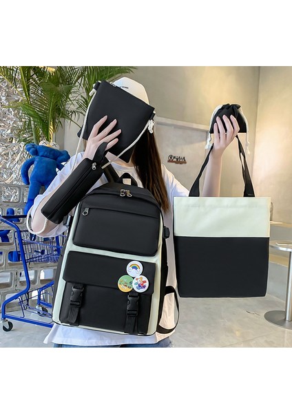 Okul Çantası Kız Kore Lise Öğrencisi Kampüs Tarzı Moda Sırt Çantası Japon Sevimli Kız Lise Büyük Kapasiteli Omuzlar (Yurt Dışından)