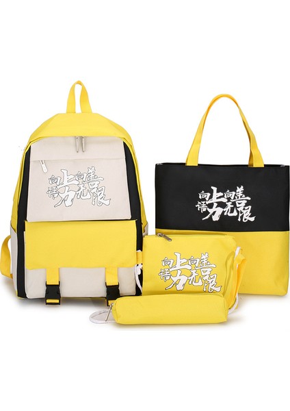 Ilkokul Okul Çantası Dört Parçalı Yeni Oxford Kumaş Büyük Kapasiteli Sırt Çantası Kadın (Yurt Dışından)