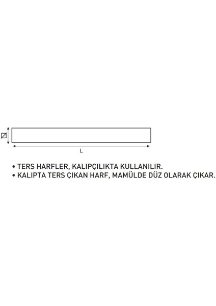 8mm Masus Siyah Çelik Ters Harf Takımı M265080