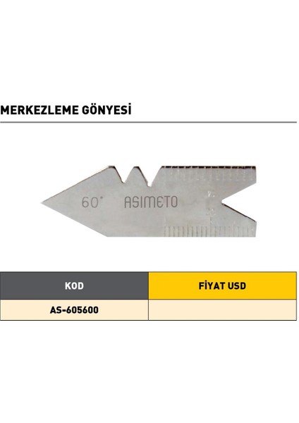 AS-605600 Asimeto Merkezleme Gönyesi