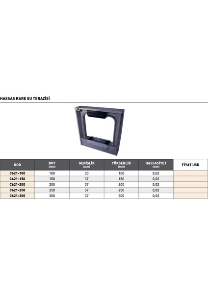 200X37MM Pld Hassas Kare Su Terazisi fiyatları