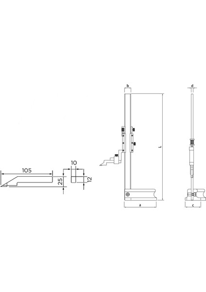 0-300MM Asimeto Mekanik Yükseklik Mihengiri AS-621120
