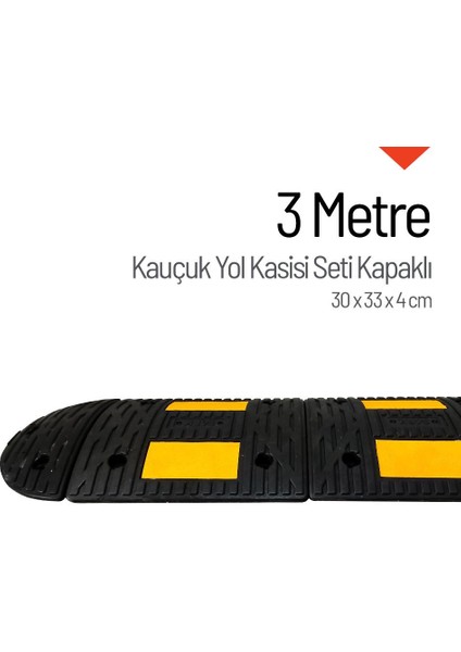 Kauçuk Hız Kesici Set Kapaklı, Yol Kasisi 3 metre - EKO