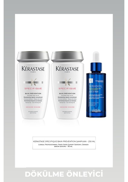 Specifique Prevention Şampuan 2X250 Ml+Loreal Serioxyl Stemoxydine %5 Denser Hair 90 ml