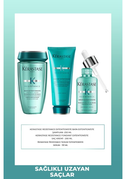 Resistance Extensioniste Şampuan 250 ml Fondant Krem 200 ml Serum 50 ml