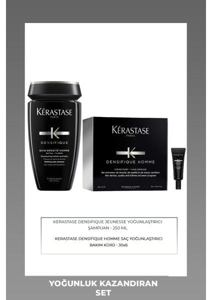 Densifique Homme Saç Yoğunlaştırıcı Jel 30X6Ml Homme Şampuan 250Ml Yeni Set