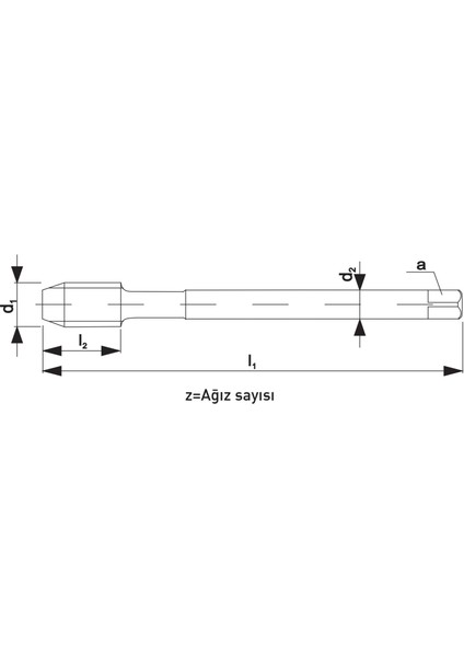 M14X1,25 Narex 3500 Dın N-374B Tin Hsse Düz Kanal Makina Kılavuzu